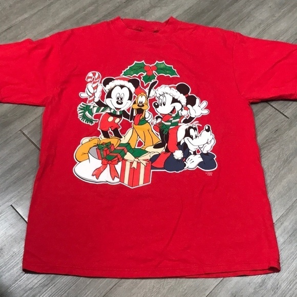 Disney Unlimited Jerry Leigh 90’s Mickey & Friends Christmas T-Shirt size OSFA - Picture 1 of 8